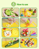 38 Pcs Kids Knife Set, BPA Free Montessori Kitchen Cooking Tools-Kid Safe Knifes, Crinkle Cutters, Avocado Slicer, Cutting Board, Peeler, Apron Gloves Set, Kitchen Tools for 3+ Year Old Girl Boy by TinyTreasures Baby Boutique