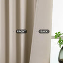 Joydeco 90 Inch Blackout Curtains for Bedroom, Thermal Insulated Black Out Curtains 2 Panels Set, Room Darkening Drapes for Living Room Window Rod Pocket Back Tab (W37 x L90 Inch, Light Beige) by TinyTreasures Baby Boutique