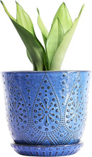 Gepege 8 Inch Plant Pot for Indoor Plants, Ceramic Planter with Drainage Holes and Saucers Large Flower Pot by GreenHaven Gardens
