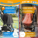 Orzbow 2-in-1 Baby Mosquito Net with UPF50+ Sunshade for Stroller, Breathable Stroller Mosquito Netting Privacy Cover with Two-Way Zipper & Storage Bag for Bassinet, Carrycot & Car Seat, Black by TinyTreasures Baby Boutique