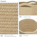 Dahey Jute Rope Plant Basket Modern Woven Storage Basket for 10" Indoor Planter, Decorative Flower Pots Cover Laundry Bin with Handle Rustic Home Decor, Beige by GreenHaven Gardens