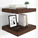 Heimlove 12 Inch Deep Floating Shelves, 16 x 12 inches Long Wall Shelf, Large Extra Display Shelf & Storage Shelf, Rustic Wood Wall Shelves for Fireplace Mantel, Brown - 2Pack by CozyNest Decor