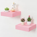 BAMEOS Pink Floating Shelves for Wall, 6" x 6" Wall Shelves for Room, Floating Book Shelves, Hanging Shelves for Bedroom, Bedroom, Living Room, Kitchen (Set of 2) by CozyNest Decor