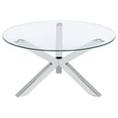 Kenzie 3-piece Round Coffee and End Table Set Chrome