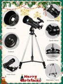 Telescope for Adults Astronomy, 70mm Aperture 400mm Focal Length Portable Astronomical Telescope for Beginners Age Over 8 Years Old with Wireless Remote Carry Bag Tripod, Black by TinyTreasures Baby Boutique