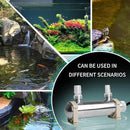 UV Pond Water Clarifier for 20-300 Gallon, UV Sterilizer for Swimming Pool, Spa, Large Fish Tank, Cold Plunge, 12MM/16MM/20MM/Pipe Diameter Available Ultraviolet Clarifier for Green Water by GreenHaven Gardens
