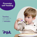 doddl Toddler Utensils, Ergonomic Fork and Spoon Set for Self Feeding, Stainless Steel Silverware for 1-3 Year Olds, BPA Free, Dishwasher Safe (Indigo) by TinyTreasures Baby Boutique