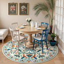 Moynesa Boho Bird Round Rug 6ft, Machine Washable Circle Area Rug for Living Room Ultra Thin Soft Large 6'x6' Bedroom Carpet for Office Kitchen Dining Room Under Table, Indoor, Easy Clean, Beige by TinyTreasures Baby Boutique