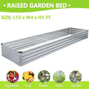 MGNO 2pcs 12x4x1FT Galvanized Raised Garden Bed-Outdoor Planter Box for Vegetables-Metal Garden Bed,RRectangle Planting Box for Herb,Flower by GreenHaven Gardens