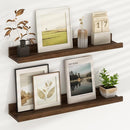 Picture Ledge Shelf - 24 Inches Floating Shelves Set of 2 - Rustic Elm Wood Ledge Shelves for Toys Storage, Kids Bookshelf Wall Mounted for Bedroom, Living Room, Kitchen - 24 Inches - Walnut Color by TinyTreasures Baby Boutique