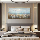 PHAOHUAXM Large Canvas Wall Decoration For Living Room Wall Art For Bedroom Office Decorations Blue Ocean Paintings Flowers Watercolour Wall Pictures Canvas Artworks Home Decor Wood Framed 24x48 In by CozyNest Decor