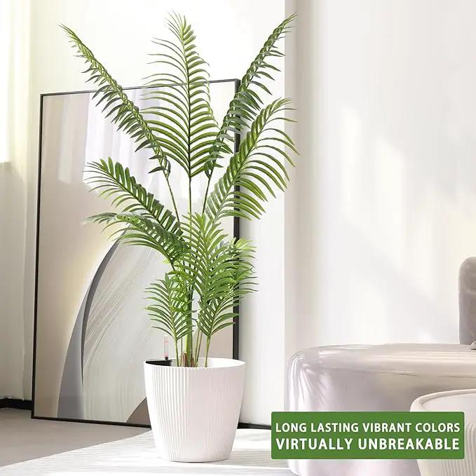 Dexceder 13x12 Self Watering Planters Indoor, Inner Mat Design, Floor Standing Flower Plant Pot with Water Level Indicator (2 Pack, White), photo 6 of 6