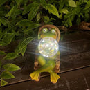 Garden Solar Frog Statue with Glowing Bubble Resin Figurine Outdoor Light Decor Hand-Painted Whimsy for Yard Patio Porch Fairy Decoration Housewarming Unique Gifti for Women by CozyNest Decor