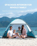 OutdoorMaster Beach Tent for 3/4 Person - Easy Setup Sun Shade Shelter, Portable Beach Shade Sun Canopy with UPF 50+ UV Protection, Removable Skylight Family Size by TinyTreasures Baby Boutique