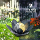 Huaxu Solar Lights Outdoor Garden Decor Crackle Glass Globe Lotus Flower Gray Metal Waterproof Light for Patio, Lawn, Walkway, Tabletop, Ground,Christmas Gifts for Mom,Women by GreenHaven Gardens