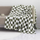 LOMAO Throw Blankets Flannel Blanket with Checkerboard Grid Pattern Soft Throw Blanket for Couch, Bed, Sofa Luxurious Warm and Cozy for All Seasons (Dark Olive, 50"x60") by CozyNest Decor
