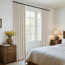 MIULEE 100% Blackout Curtains 120 Inch Long 2 Panels Set for Bedroom, Thick Luxury Faux Linen Black Out Curtain Room Darkening Back Tab Pleat Window Textured Drapes with Hooks for Living Room, Beige by CozyNest Decor
