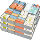 DIMJ Drawer Organizer 15 Pack - Foldable Baby Clothes Storage & Dresser Organizer for Nursery, Bedroom, Closet - Nursery Organization Dresser Dividers for underwear, Sock,Bra, Belt, Tie, Gray by CozyNest Decor