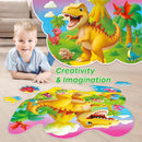 SYNARRY Dinosaur Floor Puzzles for Kids Ages 4-6, Large 45 Piece Floor Puzzles for Kids Ages 3-5, Dinosaur Puzzles for 4-8 Years Old, Dino Toys Gifts for 3 4 5 6 7 8 Years Old Boys Girls Child by TinyTreasures Baby Boutique