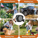 Ruvup Retractable Garden Hose Reel, 1/2in x 50ft Water Hose Reel with 10 Style Nozzle, UV Resistant Automatic Gardening Hose Reel Wall Mount for Outside, Slow Retraction Any Length Lock 180° Swivel by GreenHaven Gardens