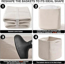 11 Inch Cube Storage Bins, Organizer Bins, Woven Cotton Rope Baskets for Storage, Storage Baskets for Organizing Shelves, White Basket for Toys, Off White (Pack of 3) by CozyNest Decor