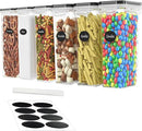 DWËLLZA KITCHEN Airtight Food Storage Container Set - 6 Pieces 2.0L - Plastic BPA Free Kitchen Pantry Storage Containers - Dishwasher Safe - Include 8 Labels and Marker - Keeps Food Fresh & Dry by CozyNest Decor