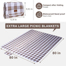 80"x80" Extra Large Waterproof Outdoor Mat - Sandproof Foldable Picnic Blanket for Family Camping, Backyard, Beach Parties - Heavy Duty & Easy Storage (Dark Brown) by TinyTreasures Baby Boutique