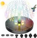 ALUKIKI Solar Powered Fountain 4W Bird Bath Fountains Pump Upgraded Glass Panel Fountains with Color LED Lights 7 Nozzles & 4 Fixers for Garden Small Pond Outdoor Swimming Pool Fish Tank by GreenHaven Gardens