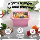 2-Cup Silicone Freezer Trays with Lids – Perfect for Meal Prep, Portion Control, and Easy Freezing-Meal Prep Container Molds for Soup,Leftovers (Cotton Candy, 4 Pack) by TinyTreasures Baby Boutique