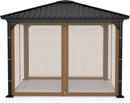 Gazebo Replacement Netting Screen Mosquito Net Screen Walls for 10 x 10 ft Outdoor Gazebo Canopy, 4-Panel with Double Zippers for Outdoor Patio (Only Netting) by GreenHaven Gardens