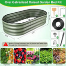 Olive Green 4x2x0.9ft Raised Garden Bed, Deep Metal Garden Bed, Large Galvanized Raised Garden Beds Outdoor, Raised Planter Box Kit for Vegetables, Flowers, Fruits by GreenHaven Gardens