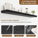 fuqing Floating Shelves for Wall, Bathroom Shelf Wall Mounted for Storage, Shelves with Invisible Bracket for Bedroom, Kitchen, Living Room, Farmhouse Small Book Shelf, 55 Inch Set of 2, Black by CozyNest Decor