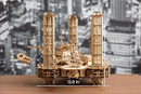 Wood Trick Offshore Rig Platform Wooden 3D Puzzles for Adults and Kids to Build - Interactive Movable Platform - Wooden Models Engineering DIY Project Mechanical 3D Wooden Puzzles Model Kits for Adult by TinyTreasures Baby Boutique