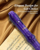 Eastar Soprano Recorder Instrument for Kids Students Beginners, German fingering C Key with Cleaning Kit, Storage Bag, Fingering Chart, ERS-1GPu, Purple, School-Approved by TinyTreasures Baby Boutique