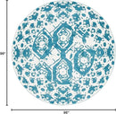 Unique Loom Rosso Collection Vintage Traditional Distressed Blue Round Rug (8' 0 x 8' 0) by CozyNest Decor