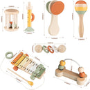 VINJOE Baby Musical Instruments-Toddler Montessori Wooden Musical Toys for Kids, Neutral Colors Percussion Instruments Set Early Learning Musical Toys for Preschool Educational Birthday Gifts by TinyTreasures Baby Boutique
