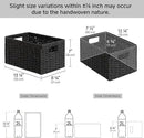 StorageWorks Pantry Baskets, Wicker Storage Baskets for Organizing, Bathroom Shelves, Pantry Organizers and Storage, Medium, Black, 2-Pack by CozyNest Decor
