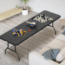 VINGLI 8 Foot Plastic Folding Table Portable Long Table for Indoor Outdoor Use Rectangular with Carrying Handle, Black by GreenHaven Gardens