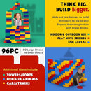 Big Blocks for Kids Ages 4-8, Indoor & Outdoor Blocks for Kids Jumbo Games, Large Building Blocks (96 PC) Standard Set by TinyTreasures Baby Boutique