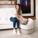 OrganiHaus Extra Large Blanket Basket for Living Room 20x13, Natural Cotton Rope Laundry Basket, Sturdy Hamper for Toy Storage, Cushions & Pillows Storage Bin, Nursery Decor Hamper - White/Gray by TinyTreasures Baby Boutique