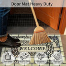 Door Mat Welcome Mat, Heavy Duty Door Mat 23.6 x 35.4 Inch Front Door Mat Rug Doormat for Outdoor Entrance Home Non-Slip Rubber Rug for Front Door, Outside, Entryway, Patio (Yellow Welcome) by CozyNest Decor