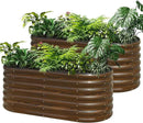 SnugNiture Galvanized Steel Raised Garden Bed, 4x2x2 ft, Outdoor Oval Deep Root Planter Box for Growing Vegetables, Flowers and Fruits by GreenHaven Gardens