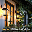 Otdair Solar Lantern Outdoor - 2 Glass Hanging Lights, Waterproof Wall Sconce, Decorative for Front Porch, Yard and Garden by GreenHaven Gardens