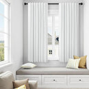 White Living Room Darkening Curtains 72 Inches Long 6 ft Length 2 Panel Cute Black Out Linen Window Drape for Nursery Bedroom Opaque Thermal Curtain for Summer Heat Light Blocking Lightweight Blackout by CozyNest Decor
