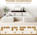 108" Sectional Couches for Living Room Modern Modular Sofa with L-Shape Couchs Upholstered Boneless Couch Deep Seat Sectional Couch with Chaise (White, Right Facing Chaise+2Seaters+1Ottoman) by CozyNest Decor