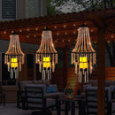 Battery Operated Hanging Chandelier Outdoor Indoor, 28” Modern Acrylic Crystal Hanging Beaded Lantern with Led Candle Light, Pendant Lights Decor for a Gazebo, Garden, Backyard, Patio, Balcony, Porch by GreenHaven Gardens