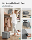 SONGMICS Storage Ottoman, Small Ottoman Foot Rest with Legs, 15 x 15 x 15.7 Inches Foot Stool, Load up to 660 lb, for Living Room, Bedroom, Dorm, Dove Gray ULSF014G02 by CozyNest Decor