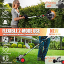 Electric Weed Wacker Eater Cordless Battery Powered, Weed Trimmer 4.0Ah Lightweight No-String with 2 Battery Operated & Wheels, 3 in 1 Stringless Grass Trimmer/Edger/Brush Cutter for Garden Yard Lawn by GreenHaven Gardens