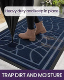 DEXI Front Door Mat Outside Entrance, Heavy Duty Non Slip Low Profile Doormat for Entryway, Trap Dirt and Moisture Welcome Mats, Easy Clean, Patio, Garage, 5x3, Blue by CozyNest Decor