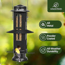 Kingsyard Squirrel Proof Bird Feeder with Removable Base, All Metal, Tube Bird Feeders for Outdoors Hanging, Easy to Clean & Refill, Black by CozyNest Decor